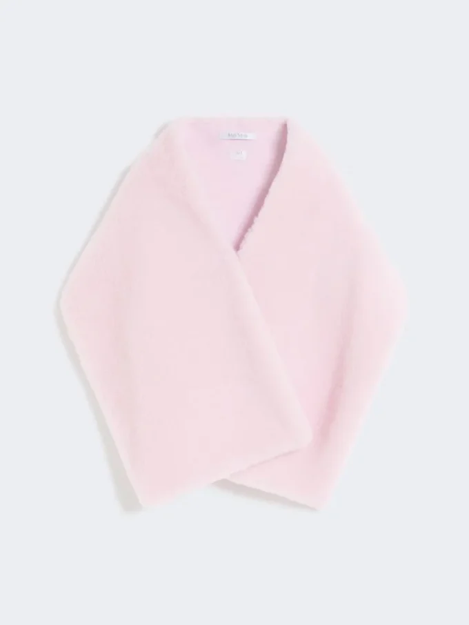 Alpaca and wool teddy stole, beige pink