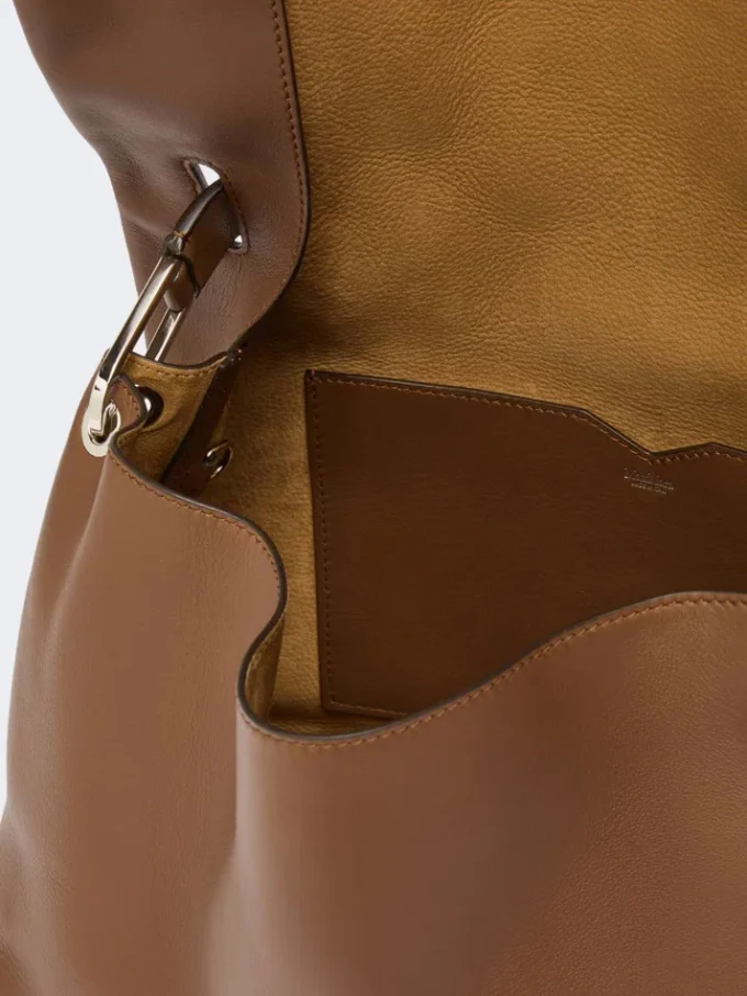 Archetipo leather handbag, brown