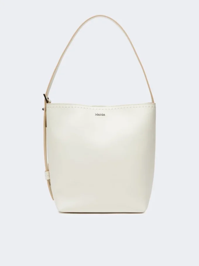 Archetipo small leather bag, white