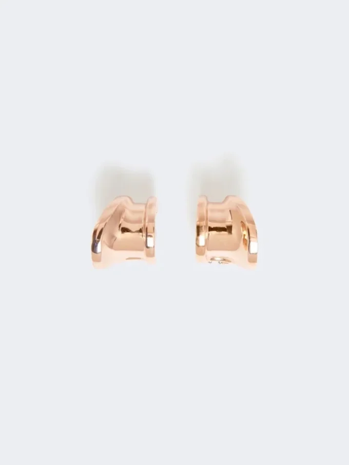 Asymmetric metal earrings, bronze Asymmetric metal earrings, bronze