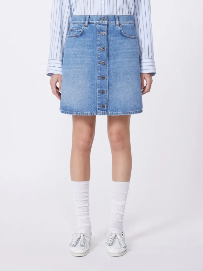 Authentic denim mini skirt, navy