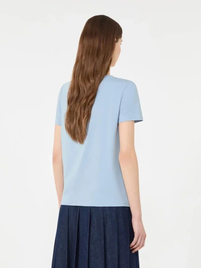 Basic cotton jersey t-shirt, light blue