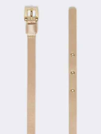 Bejewelled satin belt, powder