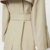 Belted water-repellent twill trench coat, sand