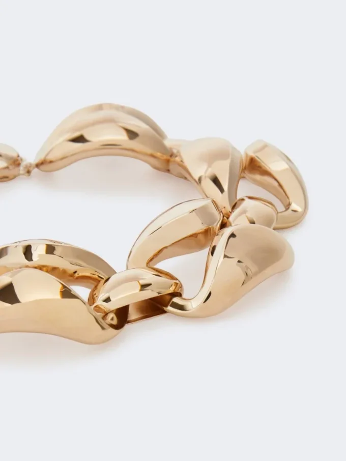 Bold metal necklace, bronze