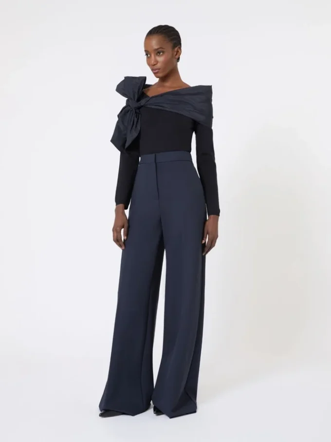 Bow-detail wool sweater, ultramarine Bow-detail wool sweater, ultramarine