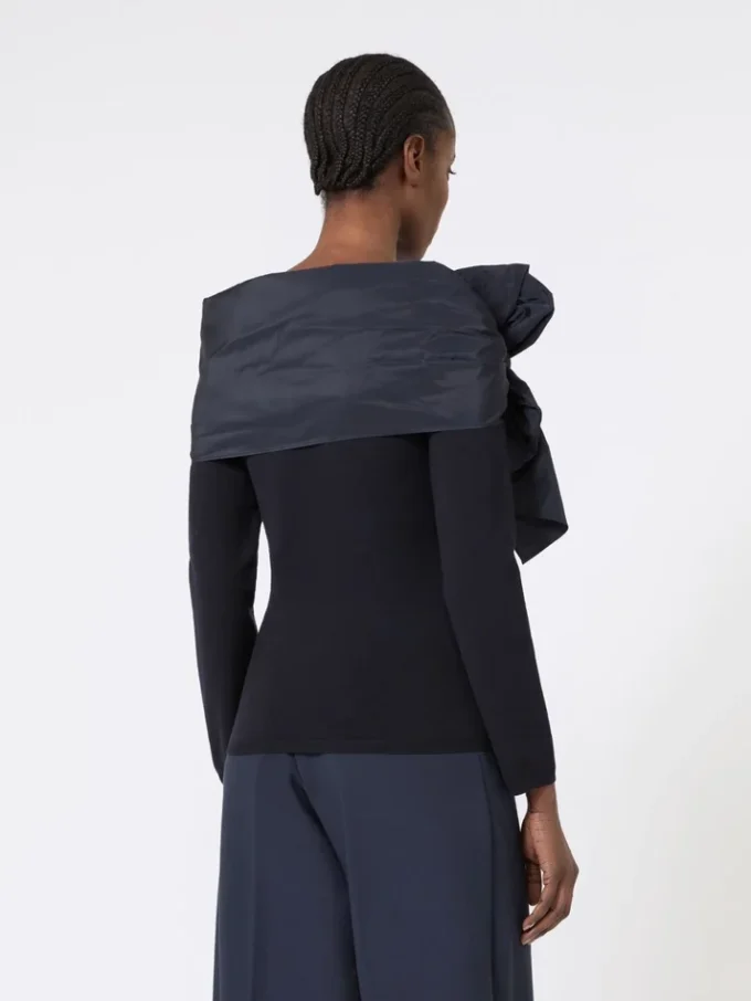 Bow-detail wool sweater, ultramarine Bow-detail wool sweater, ultramarine