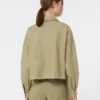 Boxy cotton panama shirt, olive green