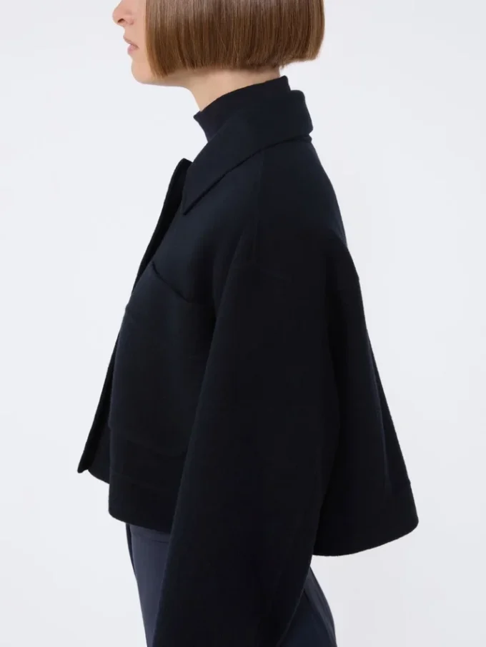 Boxy-fit wool and cashmere jacket, ultramarine