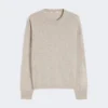 Boxy-fit wool and cashmere sweater, beige Boxy-fit wool and cashmere sweater, beige