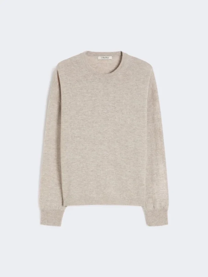 Boxy-fit wool and cashmere sweater, beige Boxy-fit wool and cashmere sweater, beige