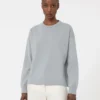 Boxy-fit wool and cashmere sweater, light blue Boxy-fit wool and cashmere sweater, light blue