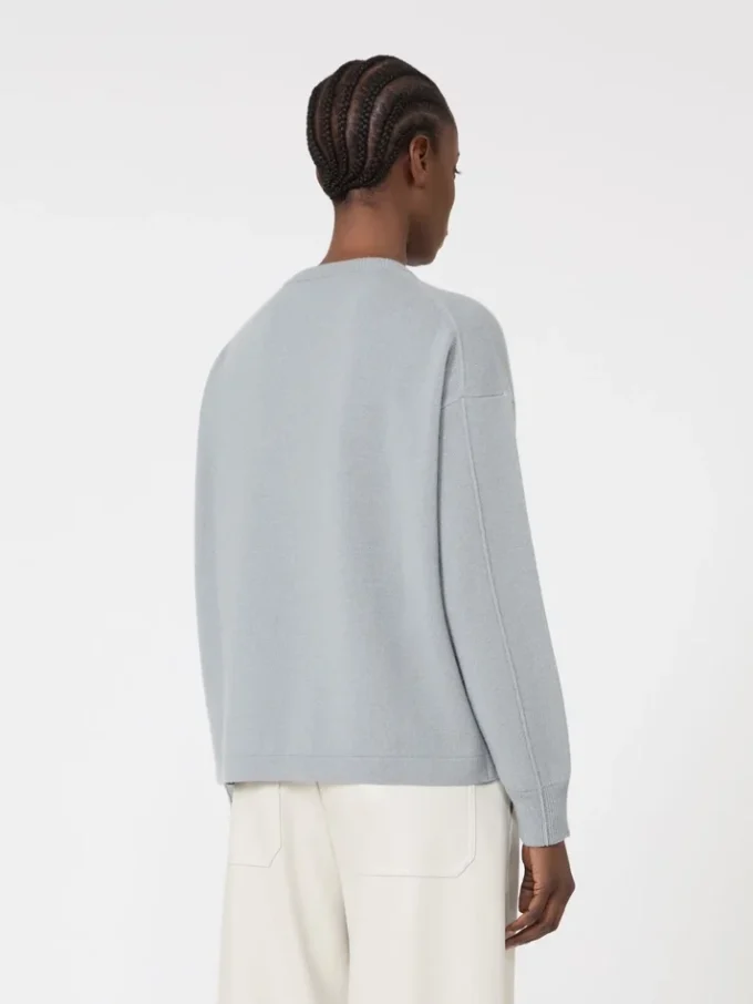 Boxy-fit wool and cashmere sweater, light blue Boxy-fit wool and cashmere sweater, light blue