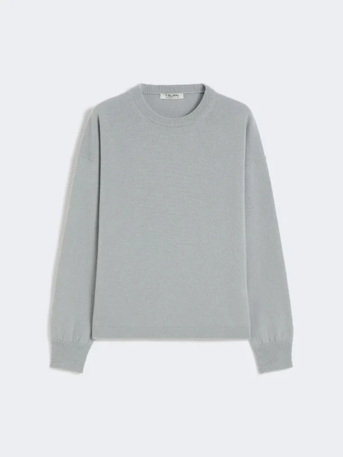 Boxy-fit wool and cashmere sweater, light blue Boxy-fit wool and cashmere sweater, light blue