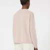 Boxy-fit wool and cashmere sweater, powder