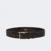 Braided leather belt, black