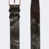 Braided leather belt, black