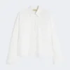 Breast-pocket cotton shirt, ivory
