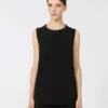 Cady crew neck blouse, black
