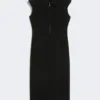 Cady midi dress, black Cady midi dress, black