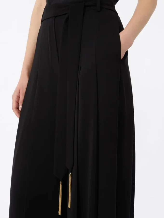 Cady palazzo trousers, black Cady palazzo trousers, black