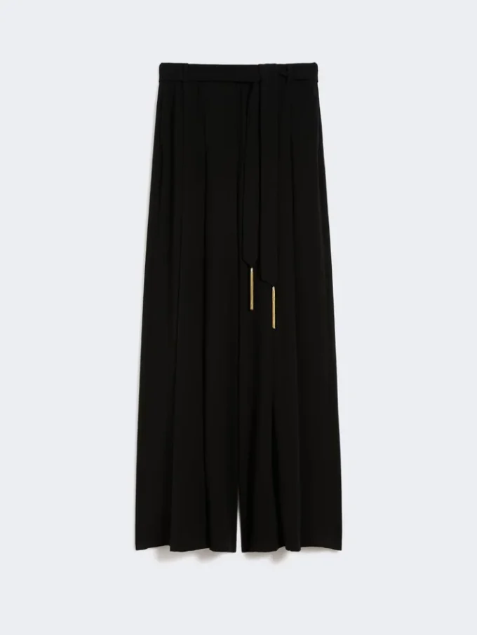 Cady palazzo trousers, black Cady palazzo trousers, black
