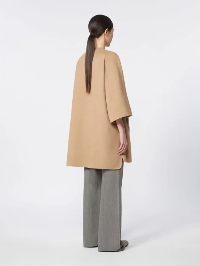 Camel broadcloth coat, hazelnut brown