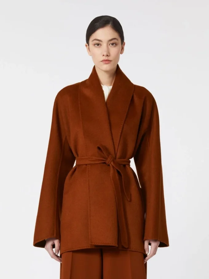 Camel robe-style jacket, terra cotta Camel robe-style jacket, terra cotta