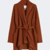 Camel robe-style jacket, terra cotta Camel robe-style jacket, terra cotta