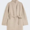 Camel wrap coat, sand