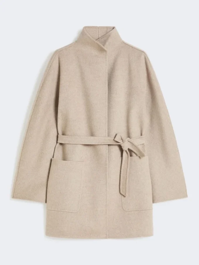 Camel wrap coat, sand