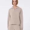 Cashmere and wool jersey sweatshirt, beige