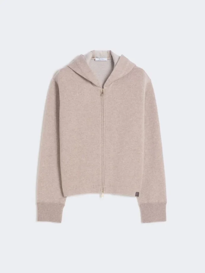 Cashmere and wool jersey sweatshirt, beige