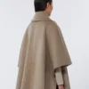 Cashmere cape with scarf detail, tawny bronze brown