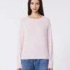 Cashmere crew-neck sweater, pink Cashmere crew-neck sweater, pink
