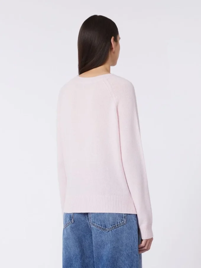 Cashmere crew-neck sweater, pink Cashmere crew-neck sweater, pink