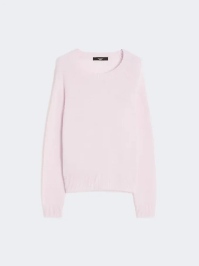 Cashmere crew-neck sweater, pink Cashmere crew-neck sweater, pink