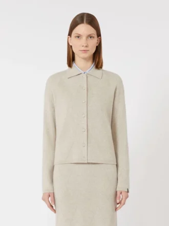 Cashmere knit cardigan, beige