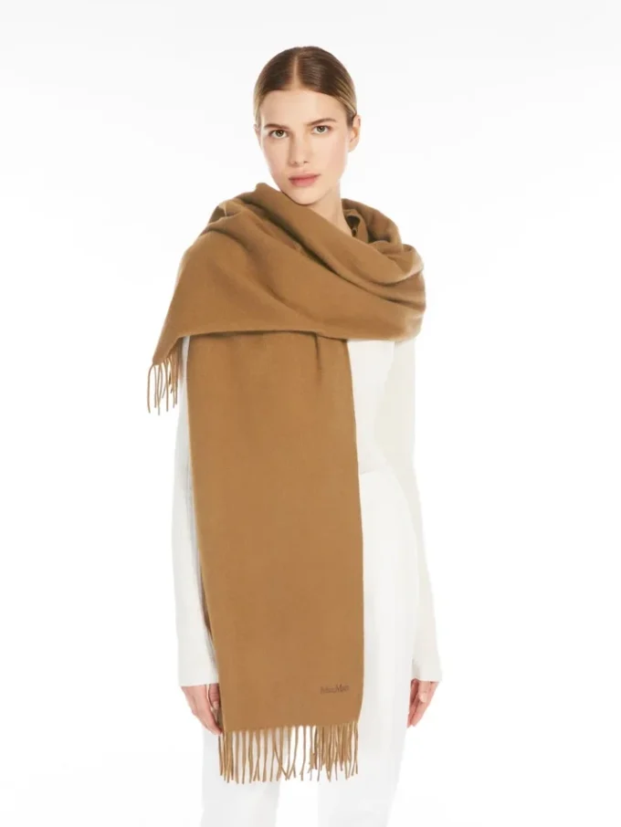 Cashmere logo stole, beige