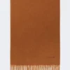 Cashmere logo stole, tobacco
