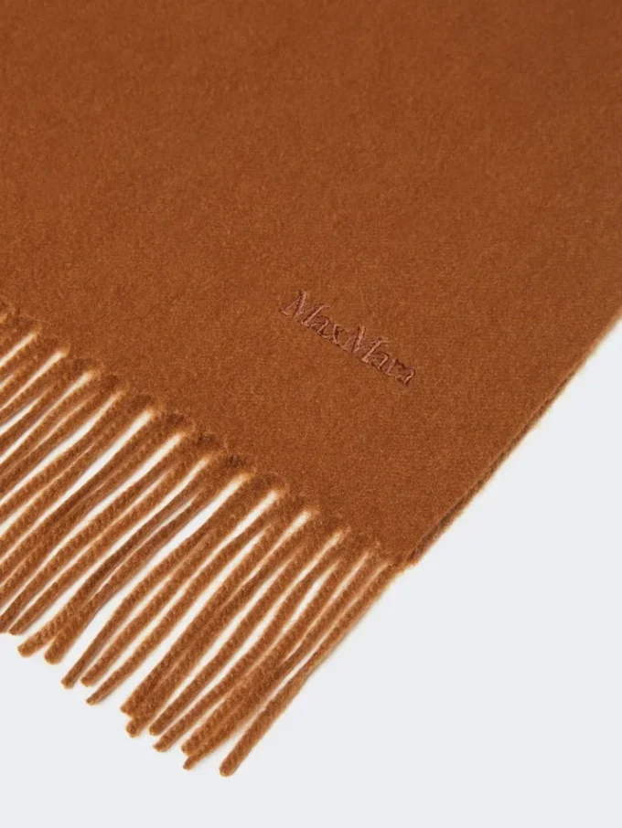 Cashmere logo stole, tobacco