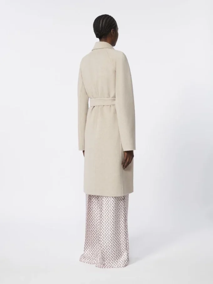 Cashmere robe coat, sand