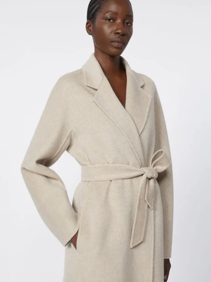 Cashmere robe coat, sand