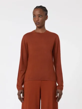 Cashmere yarn sweater, terra cotta