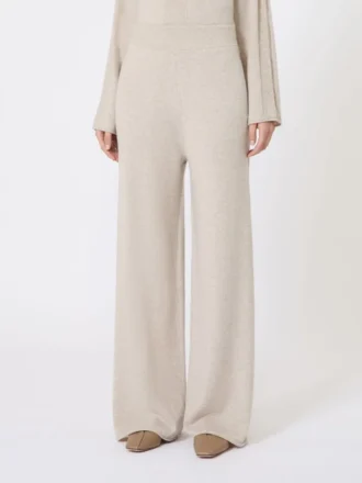 Cashmere yarn trousers, beige