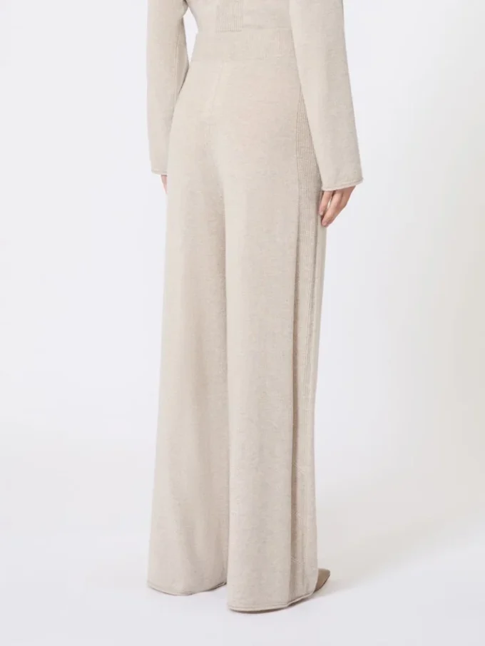 Cashmere yarn trousers, beige