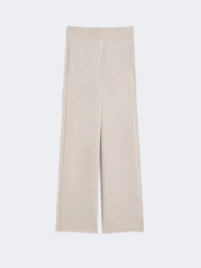Cashmere yarn trousers, beige