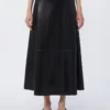 Coated fabric skirt, black Coated fabric skirt, black