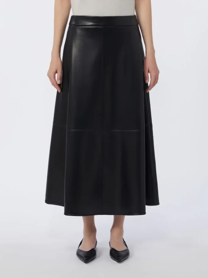 Coated fabric skirt, black Coated fabric skirt, black