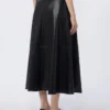 Coated fabric skirt, black Coated fabric skirt, black